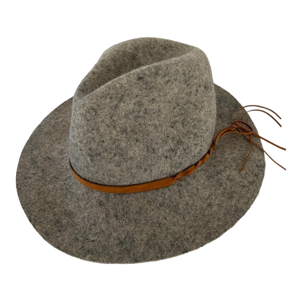Felt wool fedora 100% Wool Hat womens leather Boho L rancher - Picture 10 of 16